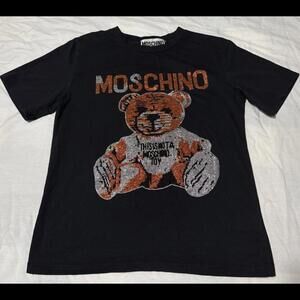 Moschino Sequin Black Short Sleeve Shirt Bear This Is Not A Moschino Toy Collab!